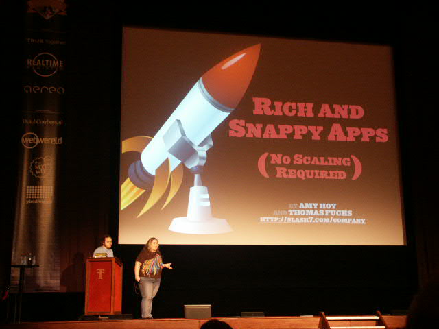 Amy & Thomas speaking